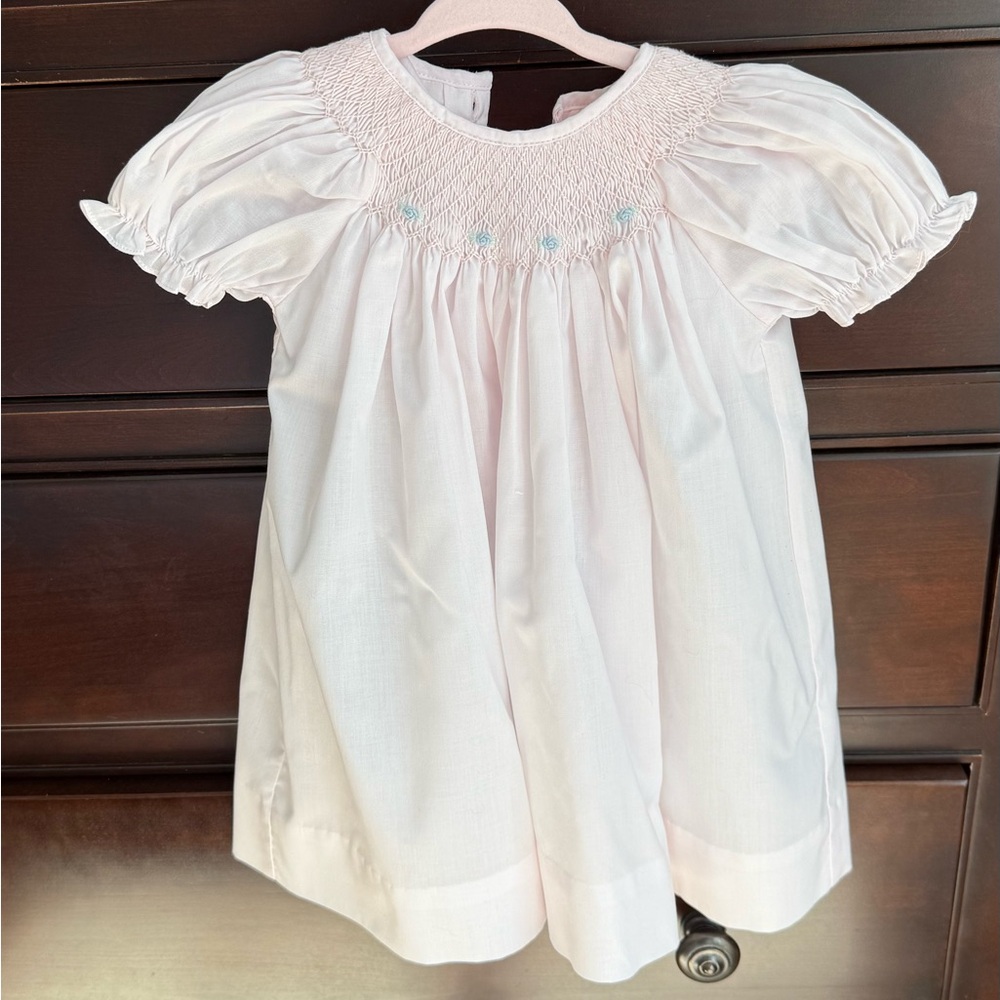 Petit Ami Light Pink Hand-Embroidered Dress
